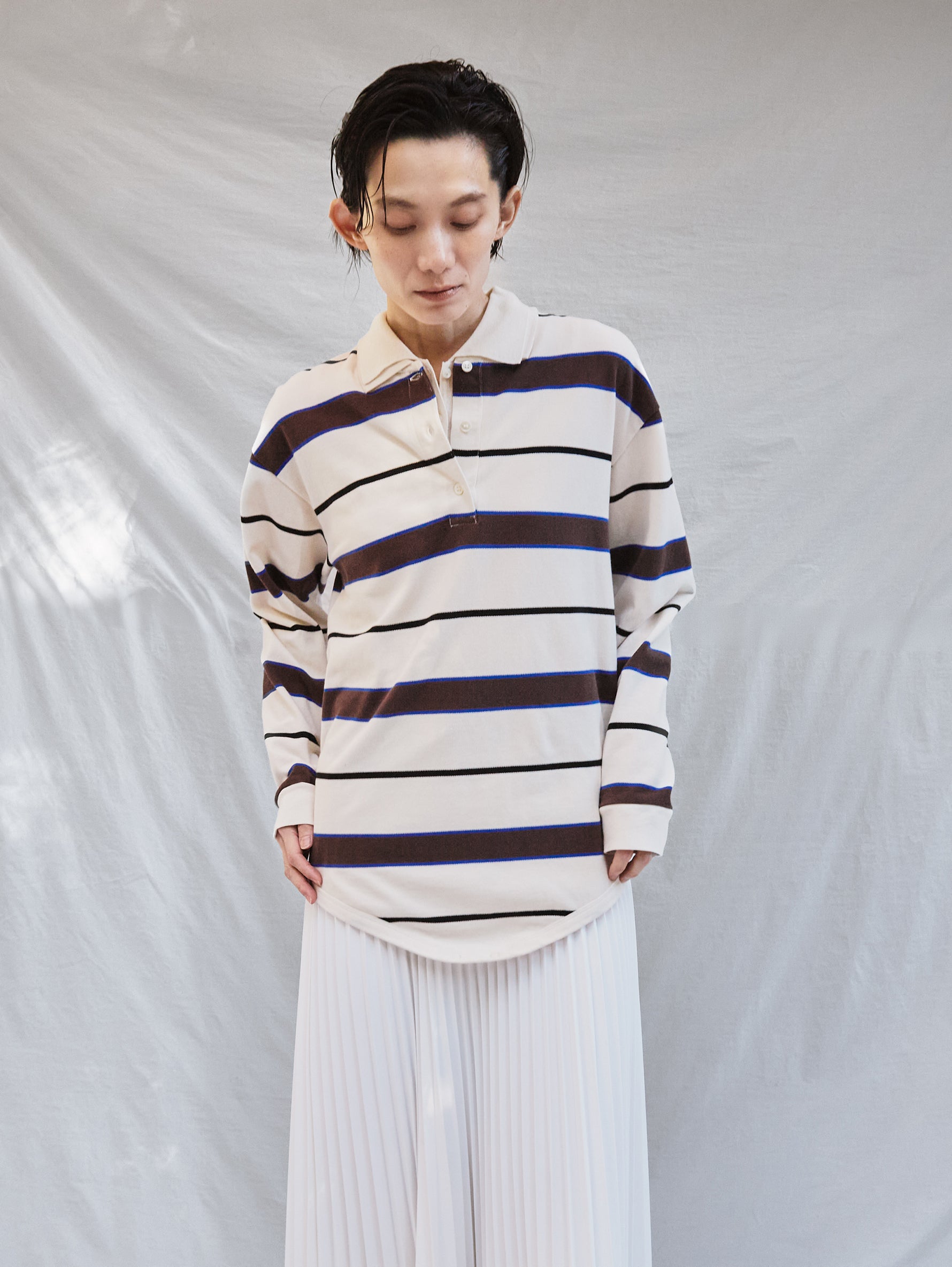 TanC TOKYO | PIQUE BORDER POLO ROMPERS TC26A-008