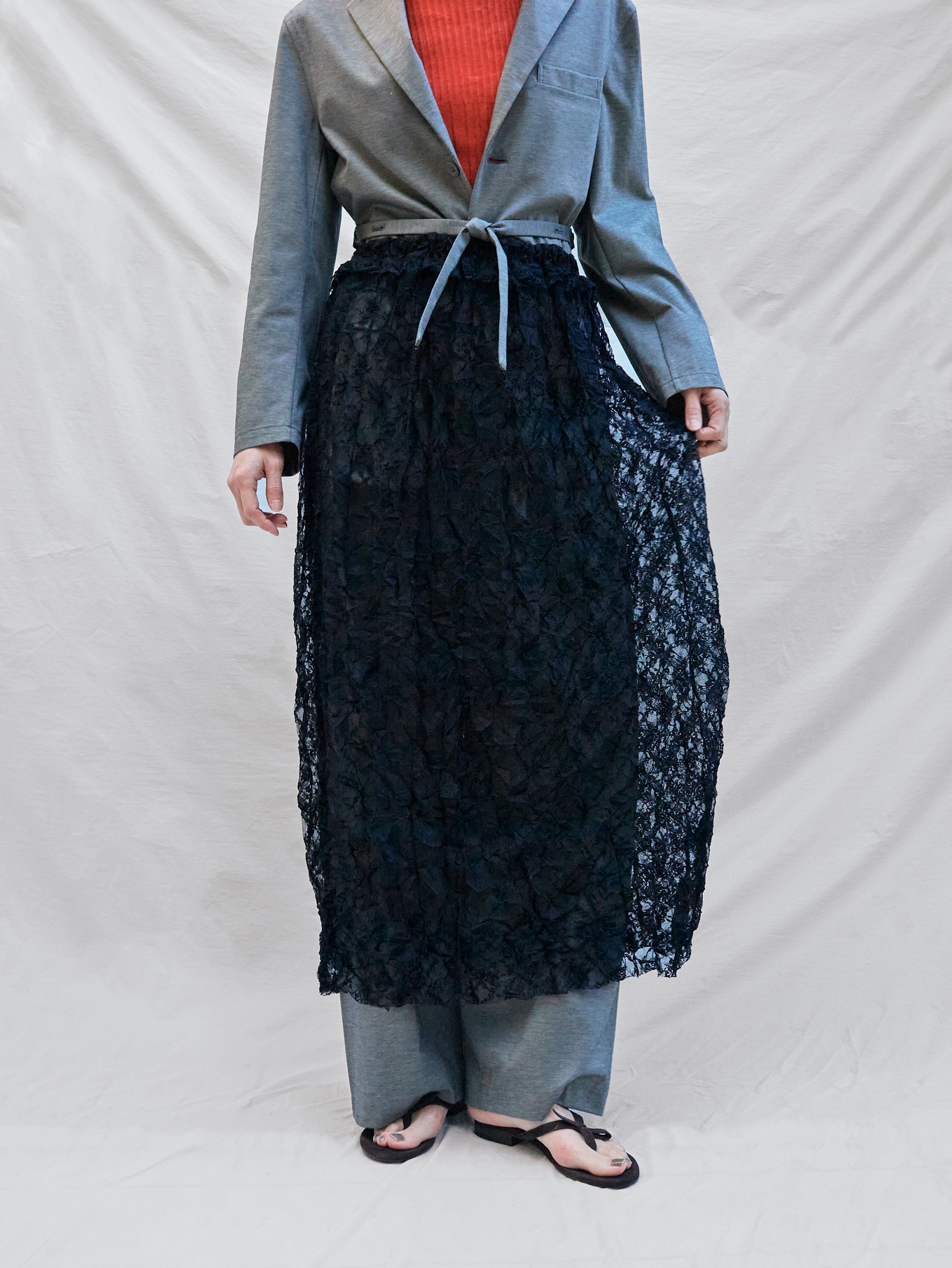 TanC TOKYO | CRUSHED LACE GATHER SKIRT TC26A-043