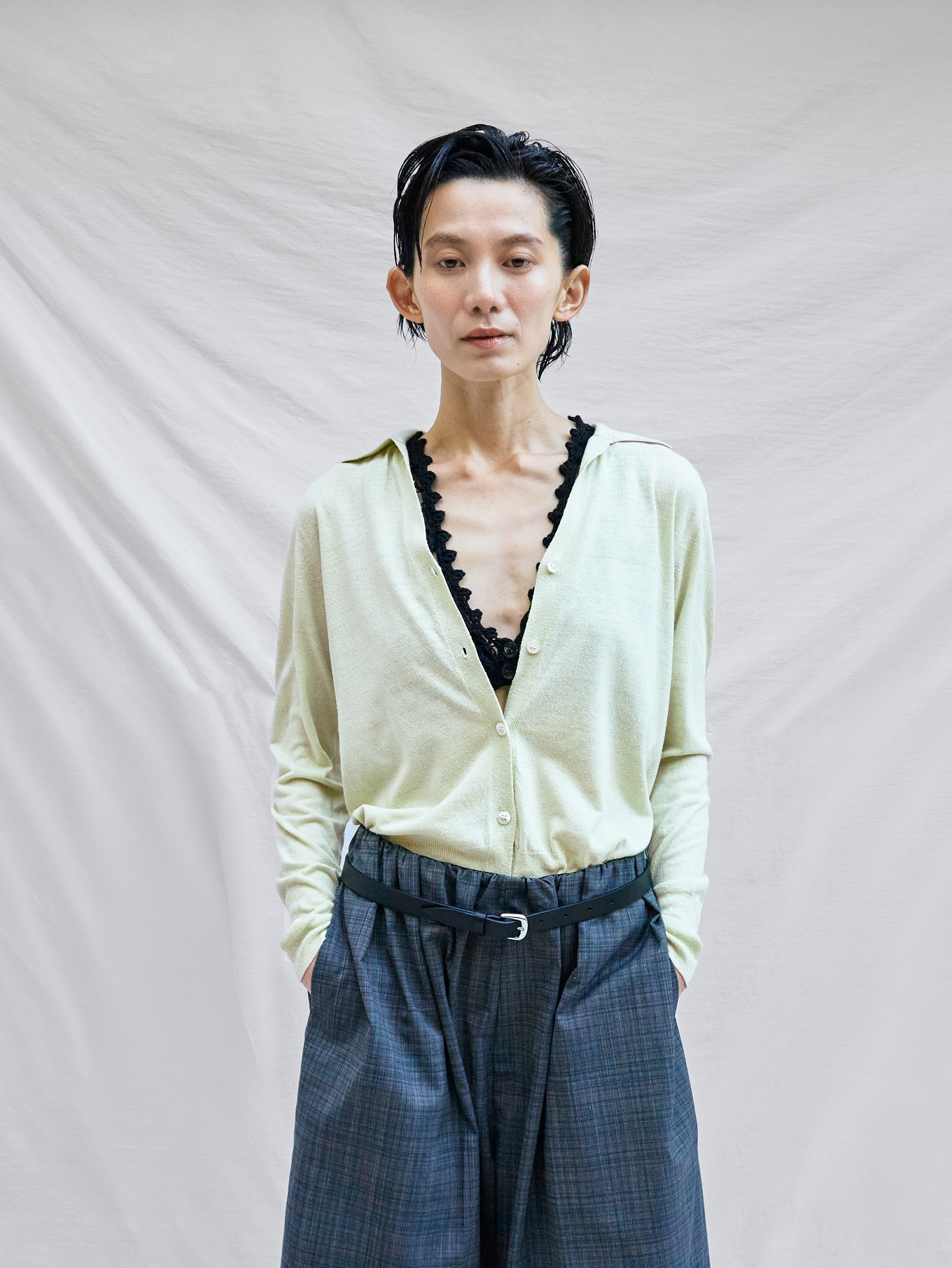 BATONER | REVIVAL SOFT SILK POLO CARDIGAN BN-26SL-034