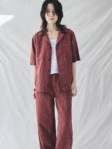 BOWTE | COTTON LINEN BOILE PIECE DYED OPEN COLLAR SHIRTS 261-01-0005