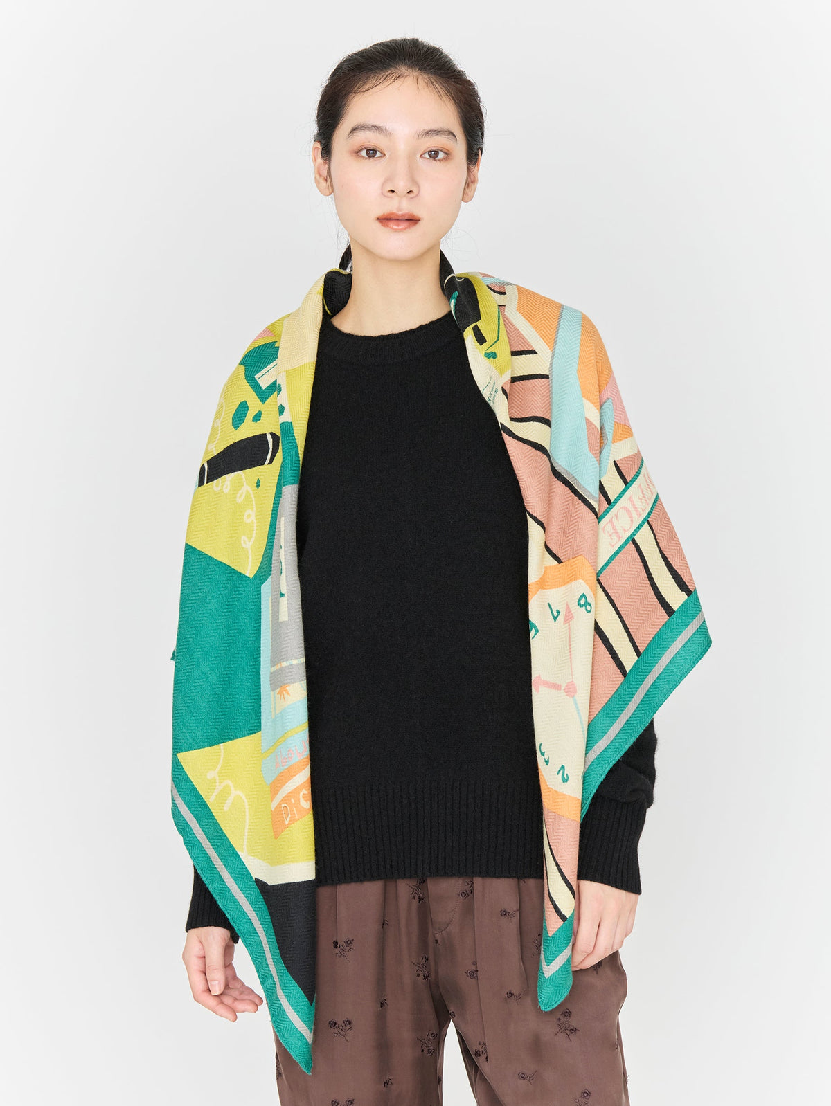 manipuri | <ウールシルクストールヘリンボーン織120>タイプライター 0163333001