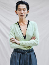 MAYDI | CONEXION Flower crochet stich w/buttons Bra Top(For Women)