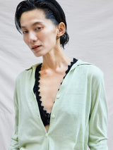 MAYDI | CONEXION Flower crochet stich w/buttons Bra Top(For Women)