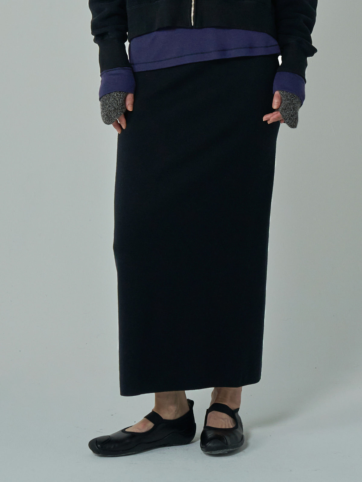 BATONER | 32G SMOOTH WOOL TUBE SKIRT BN-26FL-018