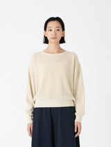 BATONER | シルクリブクルーネックニット