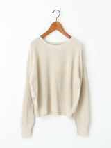 BATONER | シルクリブクルーネックニット