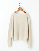 BATONER | シルクリブクルーネックニット