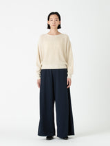 BATONER | シルクリブクルーネックニット