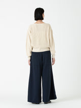 BATONER | シルクリブクルーネックニット