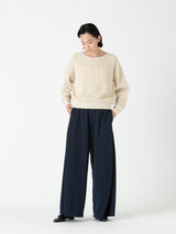 BATONER | シルクリブクルーネックニット