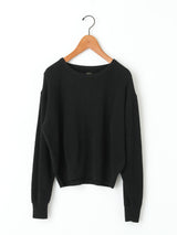 BATONER | シルクリブクルーネックニット