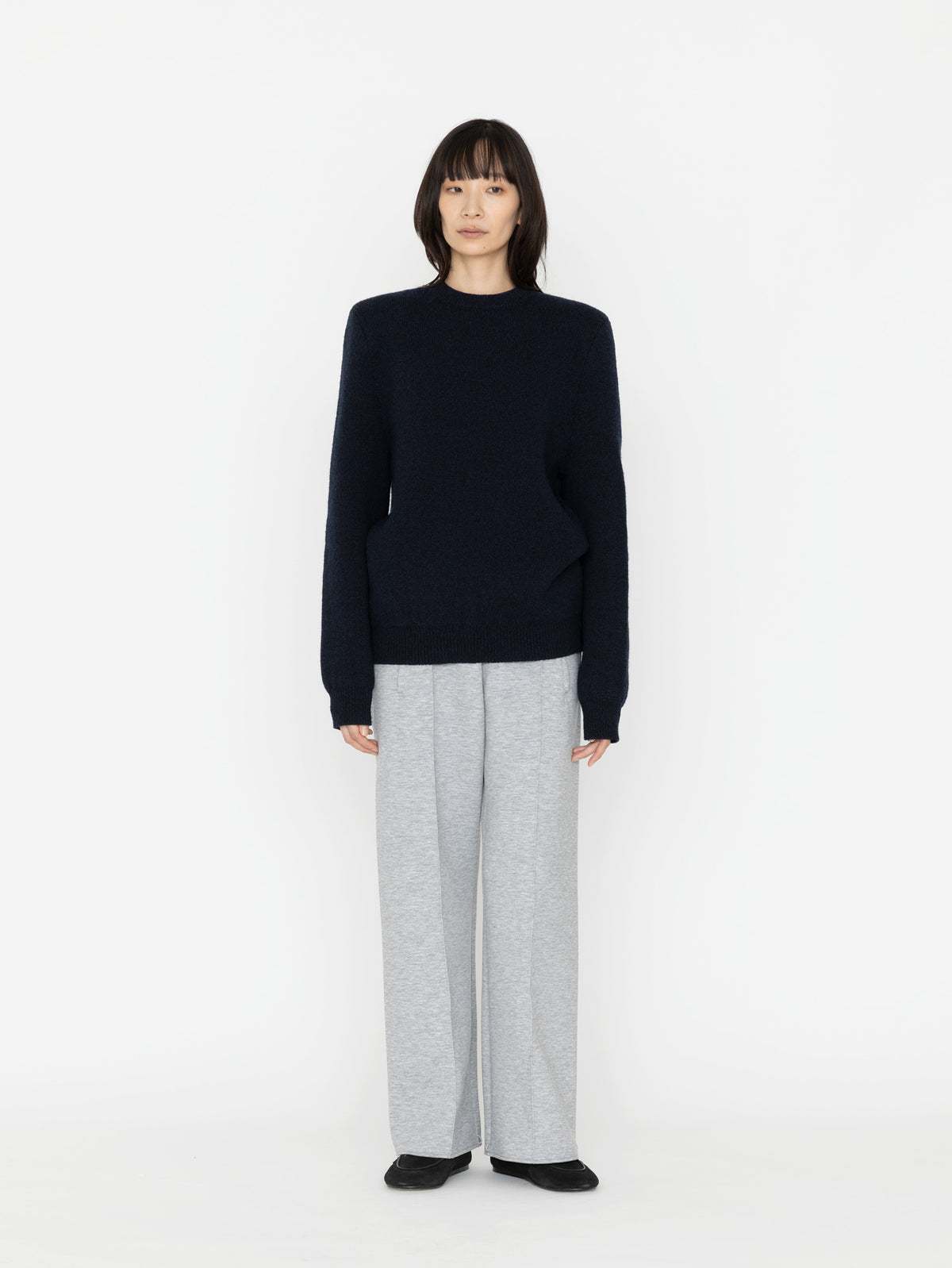 BOWTE | ITALIAN YARN IRISH CASHMERE MELANGEPADDED CREW KNIT 262-03-0002