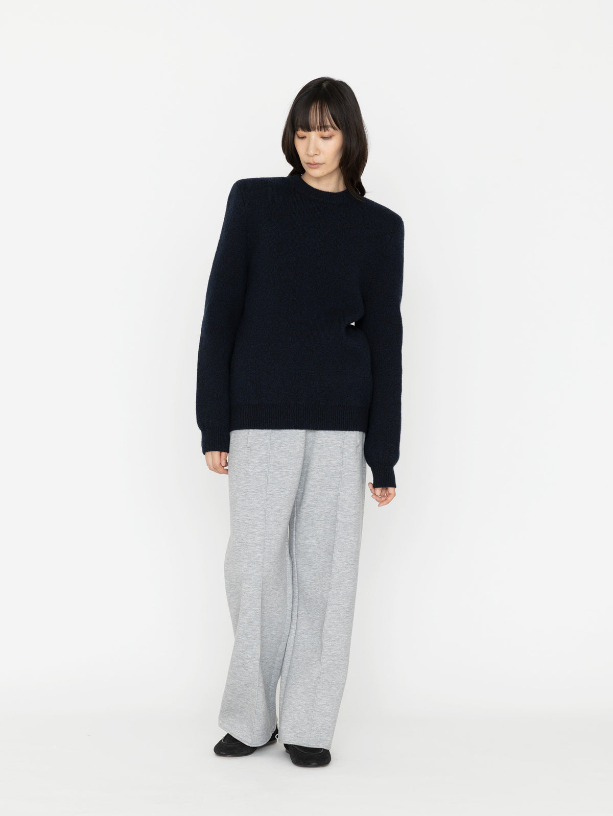 BOWTE | ITALIAN YARN IRISH CASHMERE MELANGEPADDED CREW KNIT 262-03-0002