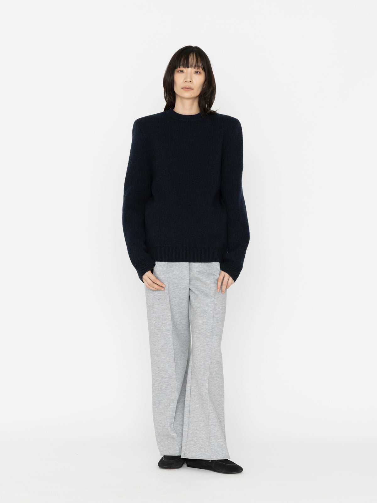 BOWTE | ITALIAN YARN IRISH CASHMERE MELANGEPADDED CREW KNIT 262-03-0002
