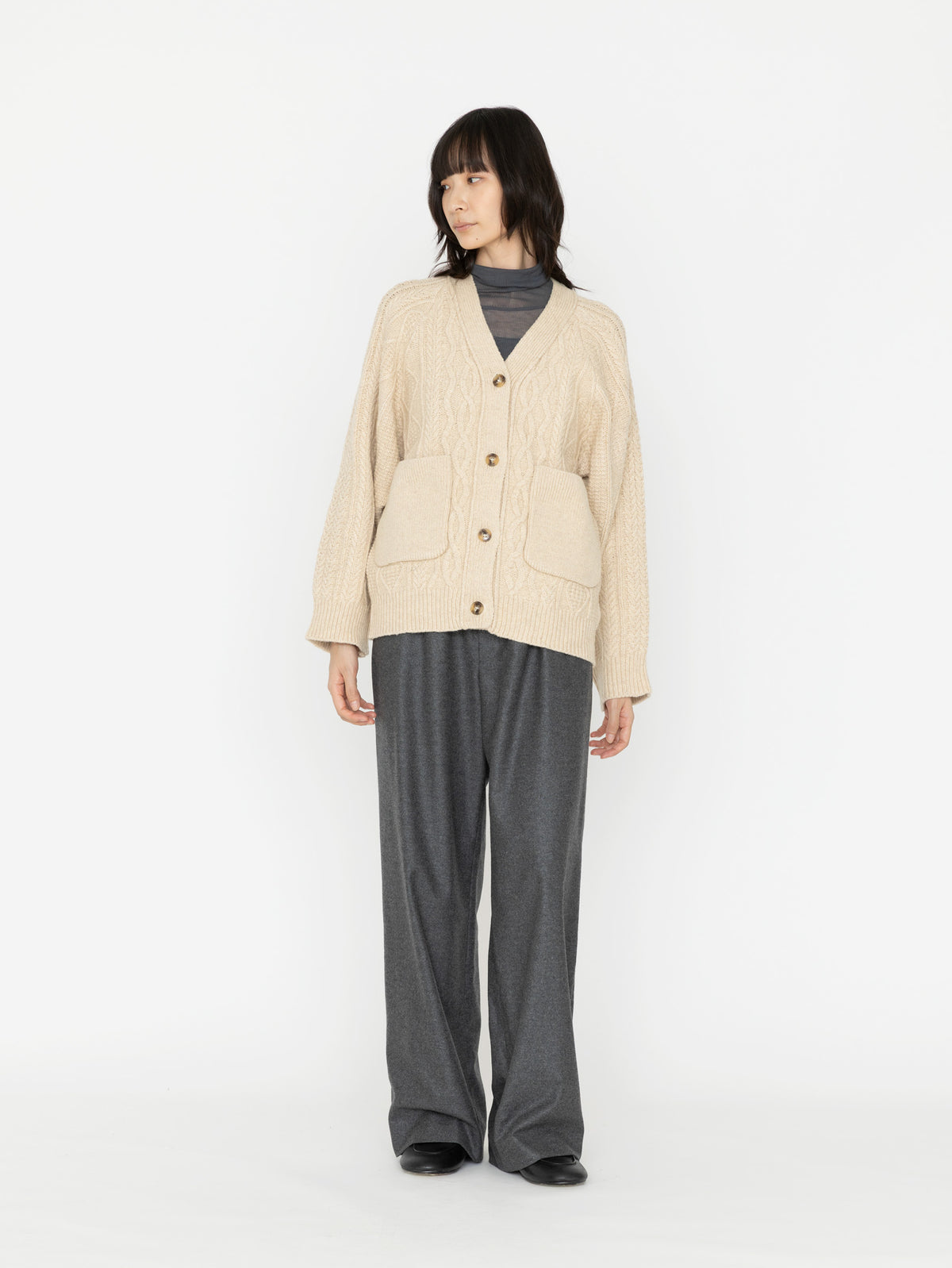 VIOLETTE ROOM | CABLE CARDIGAN KNIT VR234401