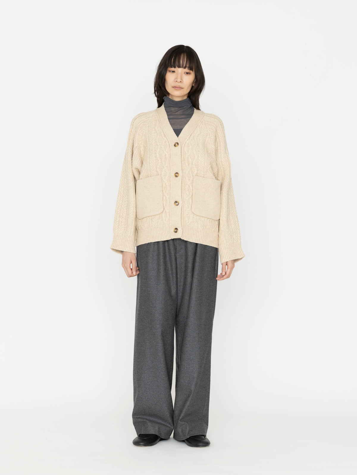 VIOLETTE ROOM | CABLE CARDIGAN KNIT VR234401