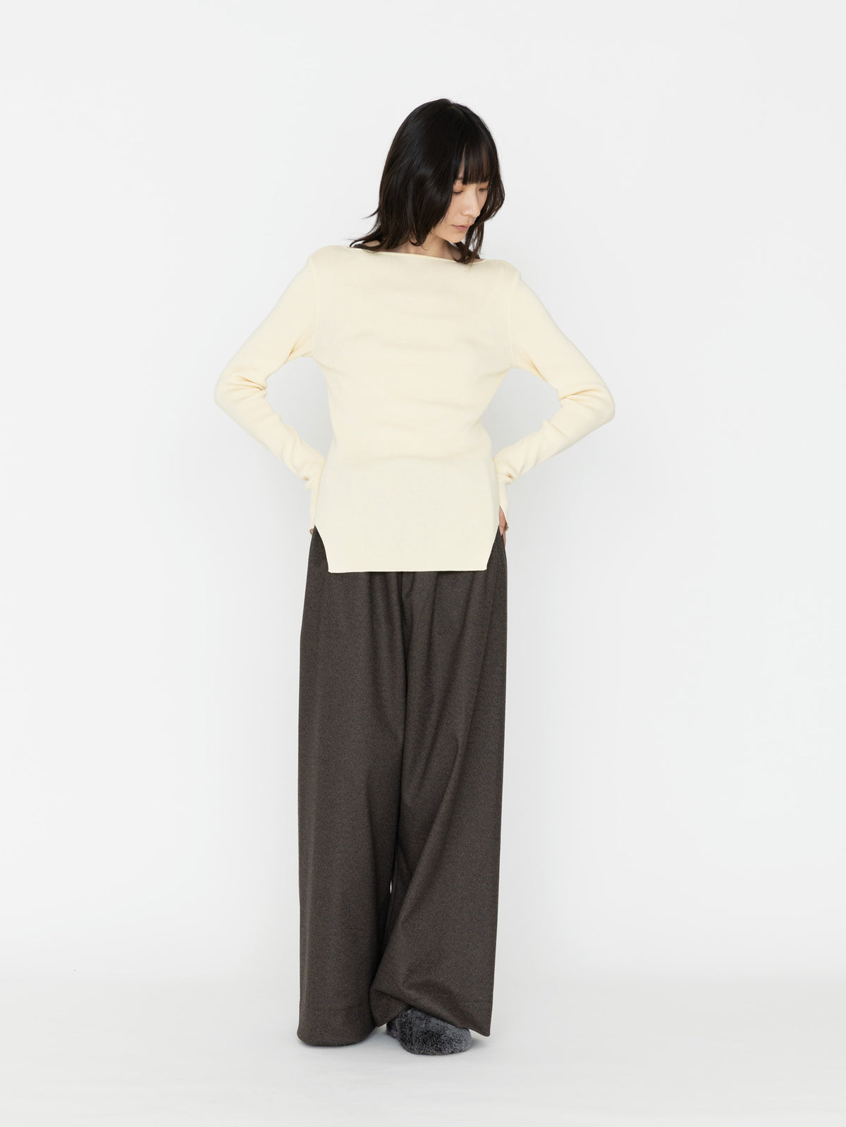 enrica | コットンリブプレーティングニット KNIT276