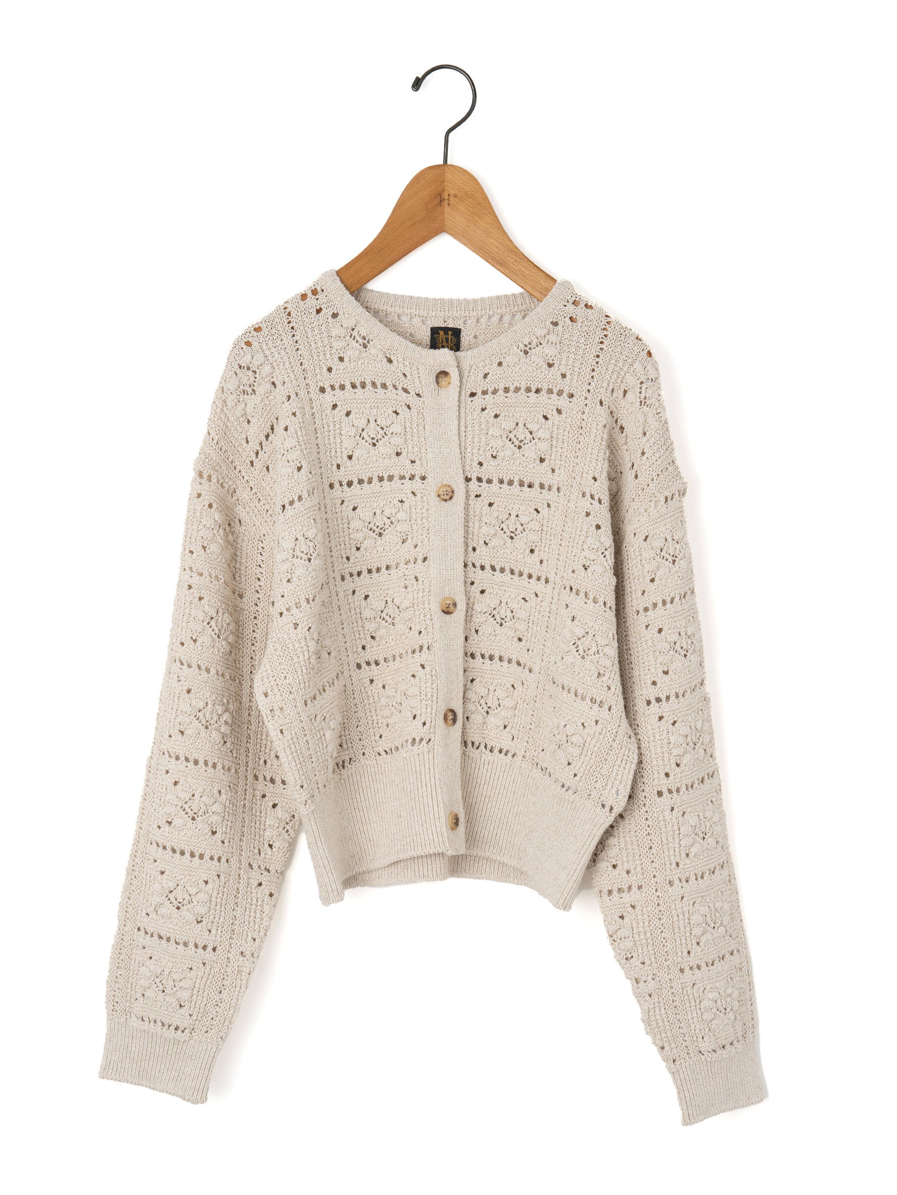 BATONER | グラッシー レース クルーネック カーディガン – H+HELIOTROPE