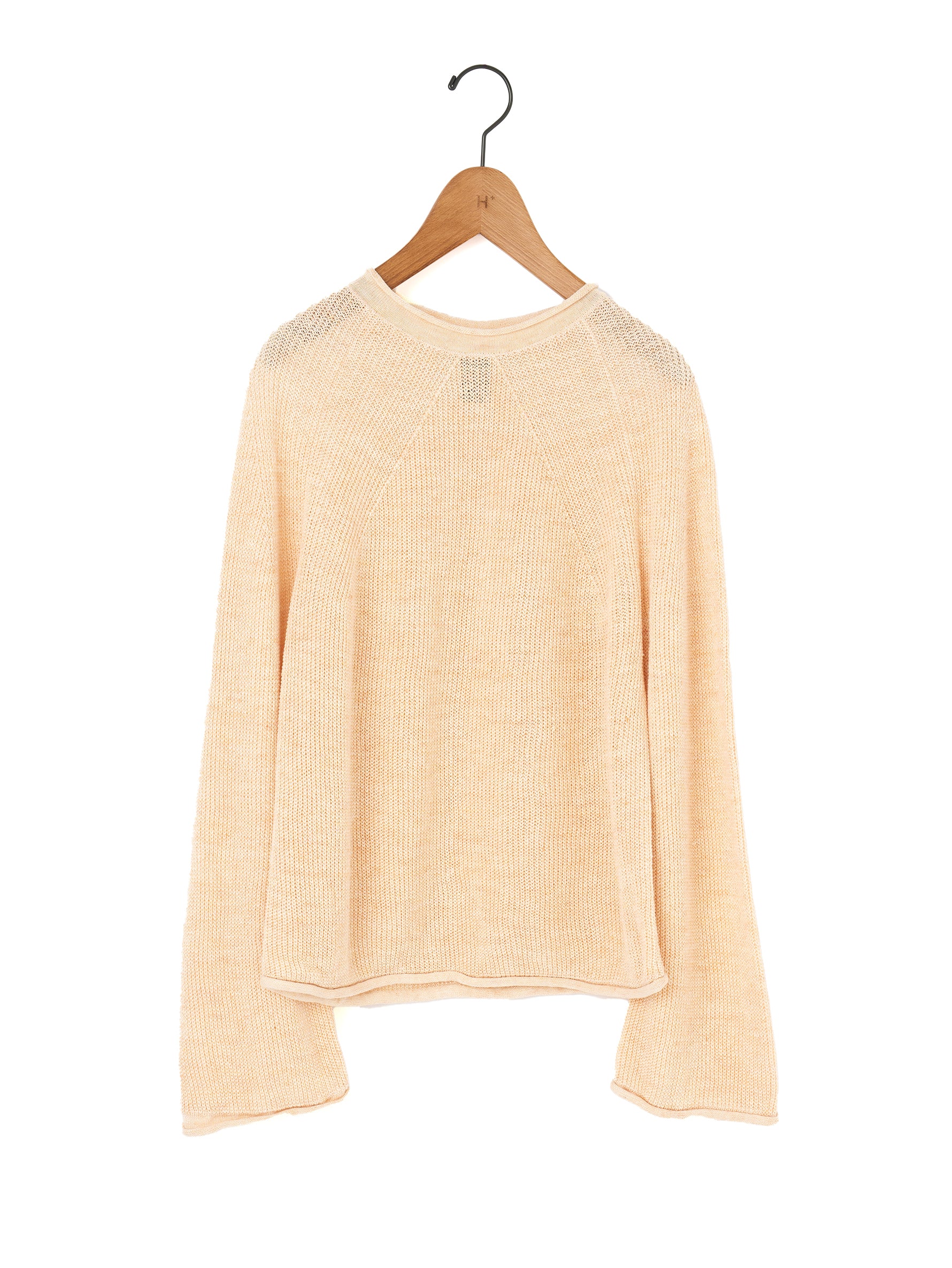 BATONER | WASHED HIGH COUNT LINEN SIGNATURE ROLL NECK BN-25SL-024