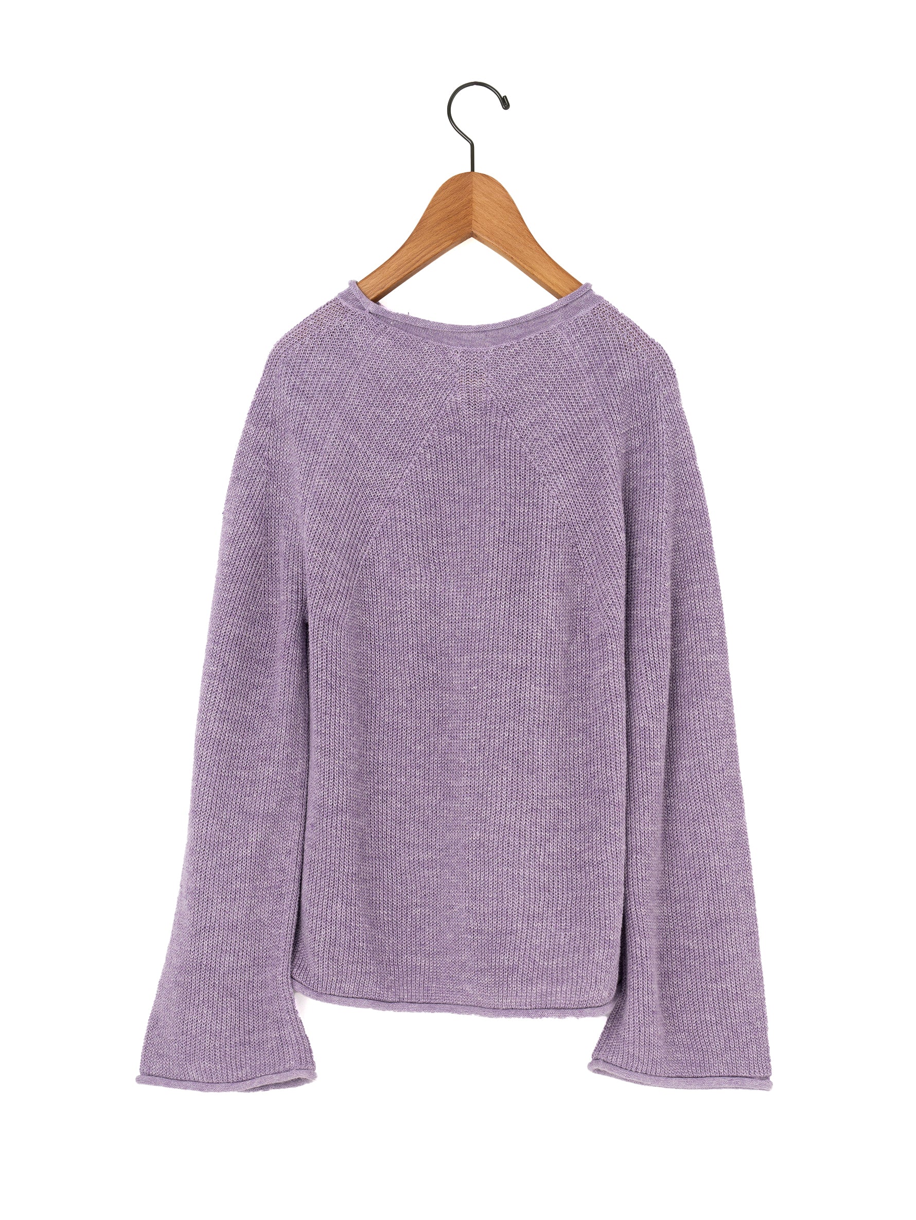 BATONER | WASHED HIGH COUNT LINEN SIGNATURE ROLL NECK BN-25SL-024
