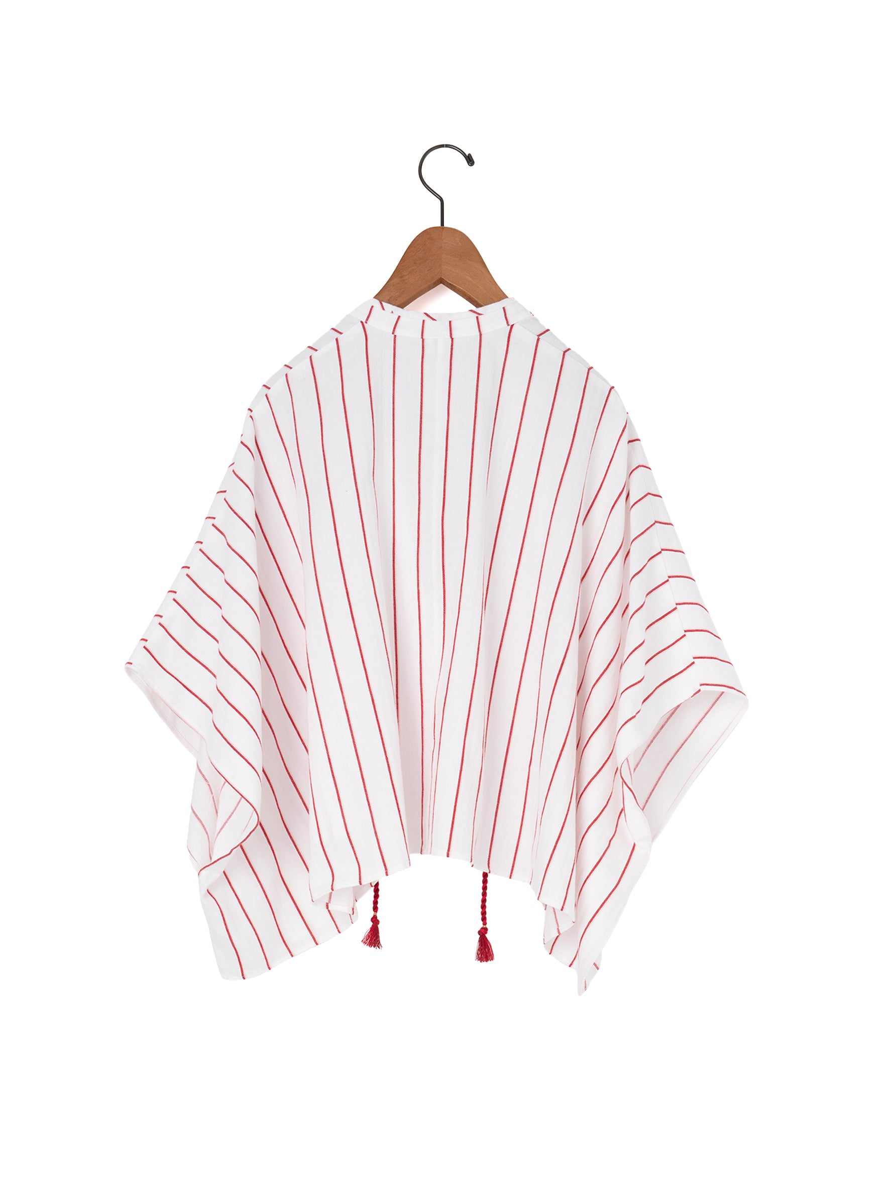 sana | tassel blouse (herringbone stripe)