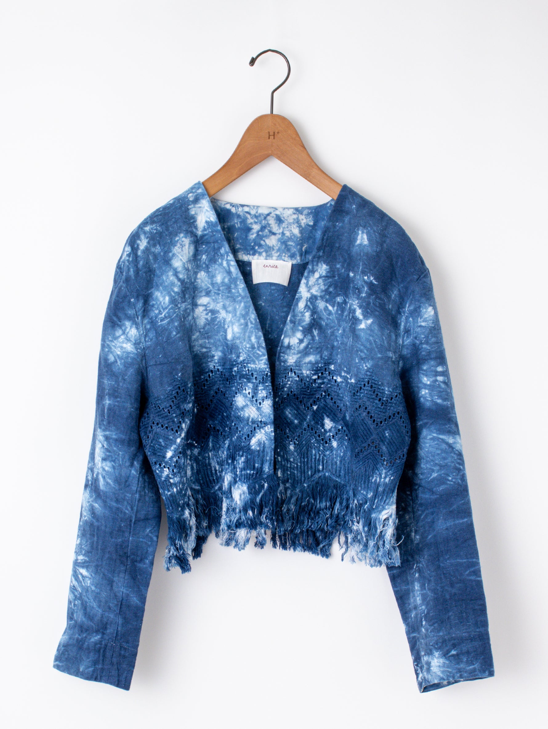 enrica | インディゴ染めリネンデニム刺繍ジャケット – H+HELIOTROPE