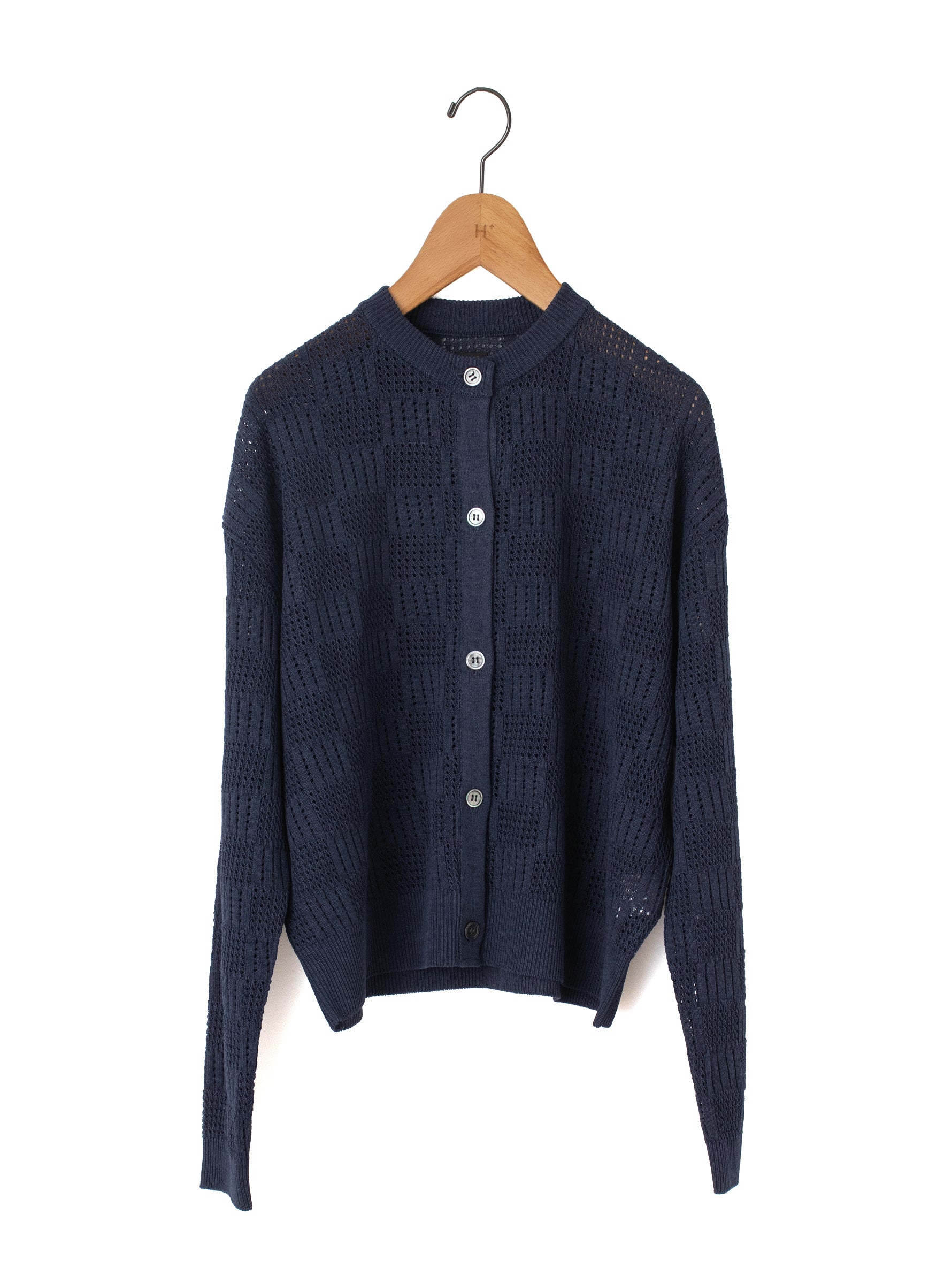 BATONER | WOODPULP SUMMER KNIT CREW NECK CARDIGAN BN-24SL-033