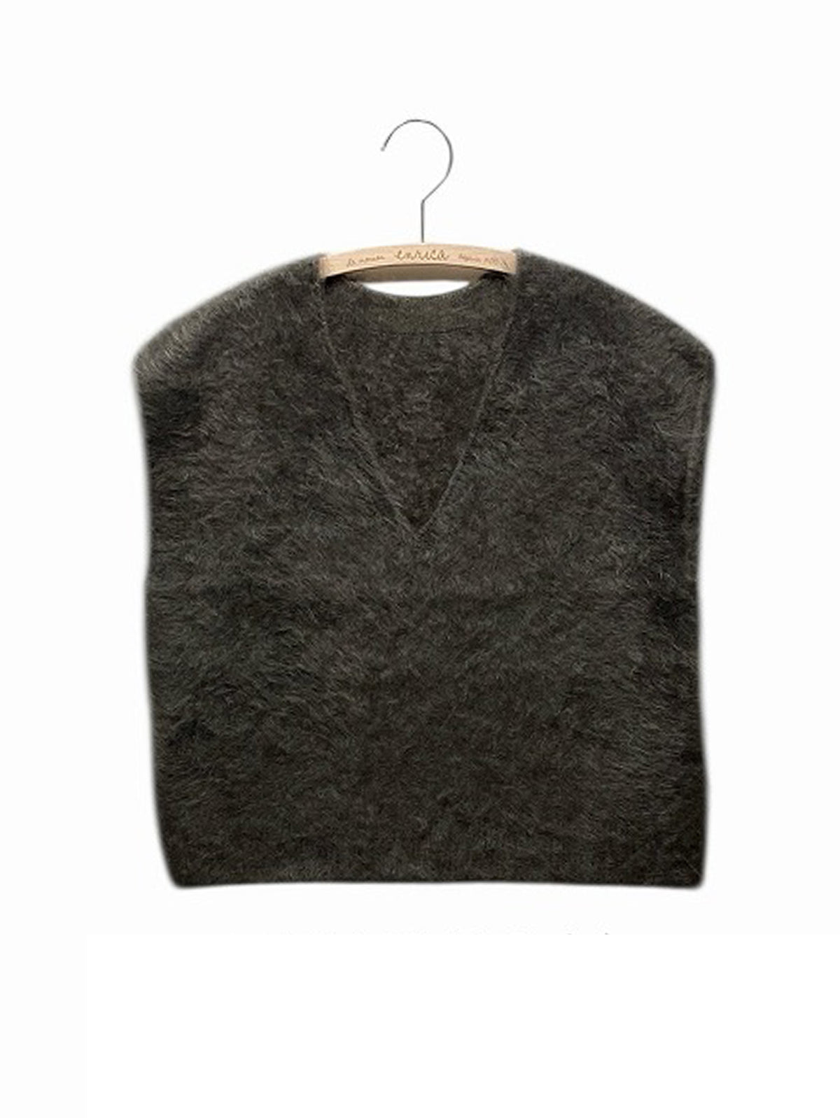 enrica | カシミヤシャギーVネックニットベスト KNIT149