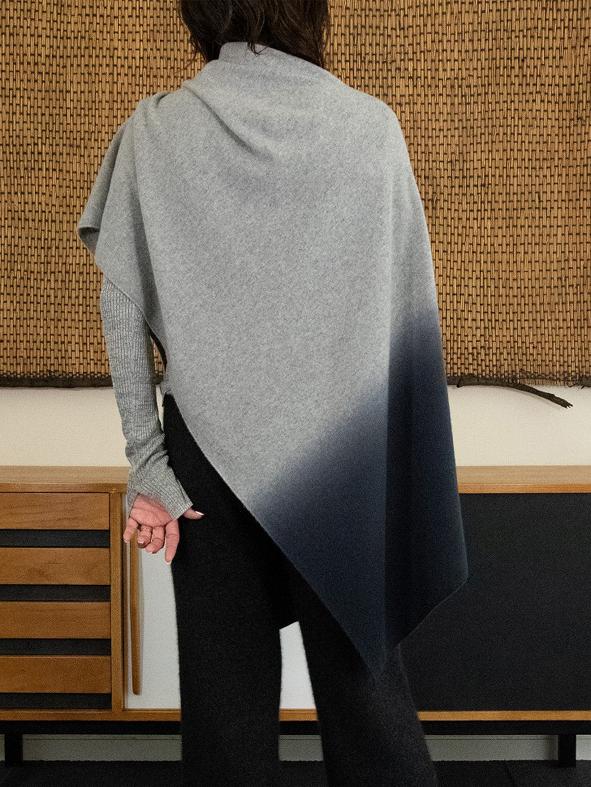 enrica | 天竺編みウールニットケープポンチョ KNIT281-1