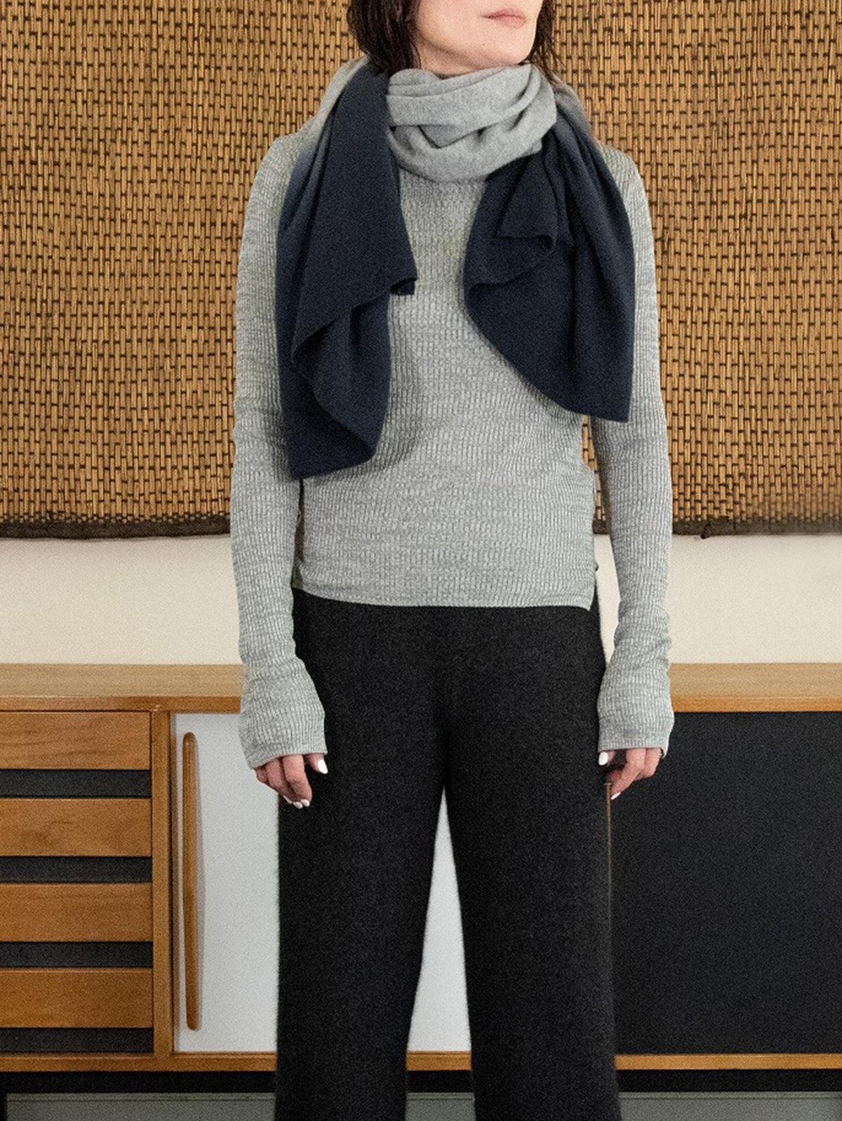 enrica | 天竺編みウールニットケープポンチョ KNIT281-1