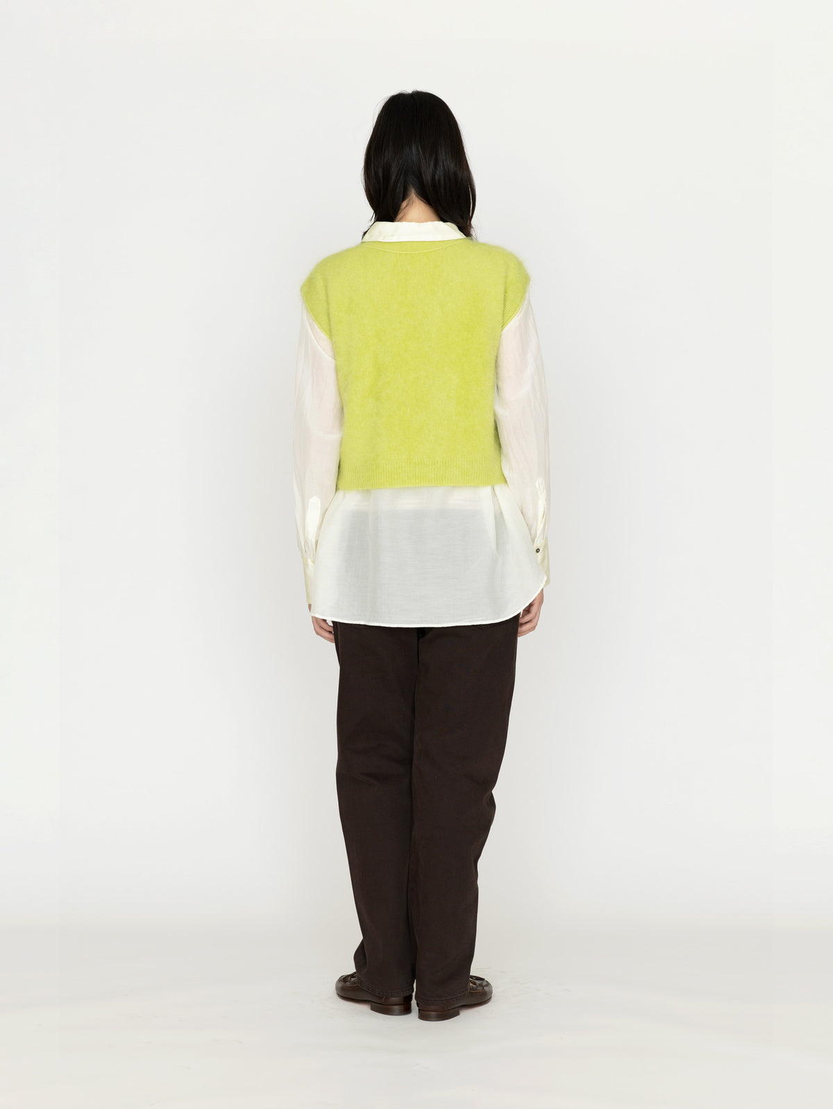 enrica | カシミヤシャギーVネックニットベスト KNIT149