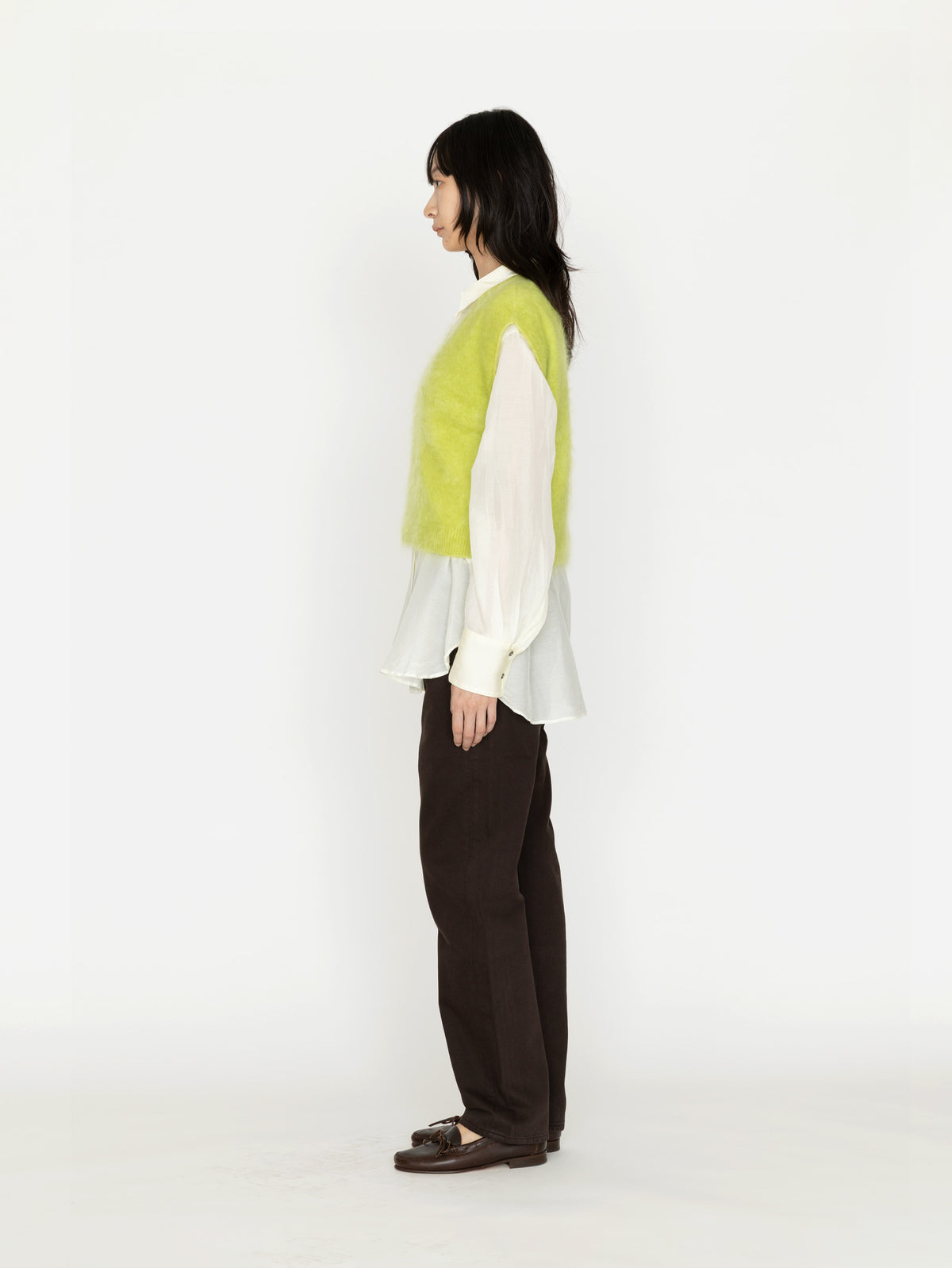 enrica | カシミヤシャギーVネックニットベスト KNIT149