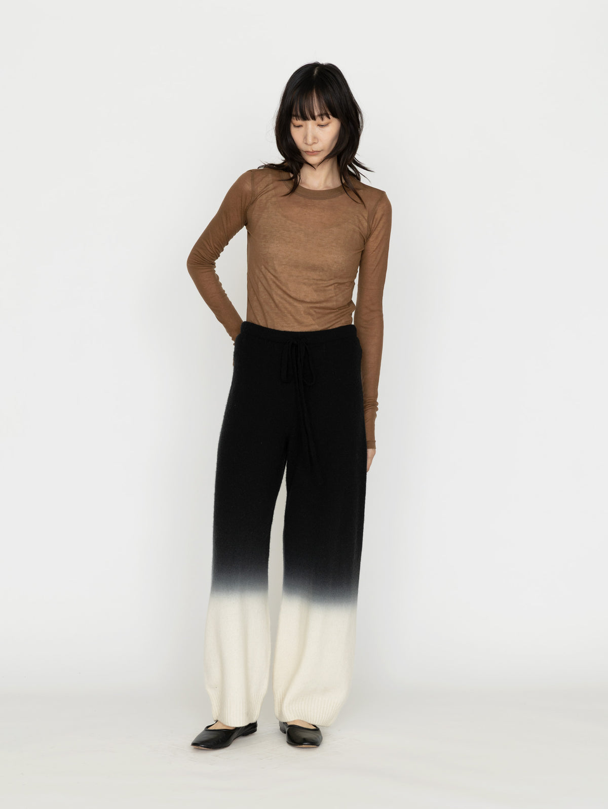 enrica | 天竺編みウールニットパンツ KNIT285-1