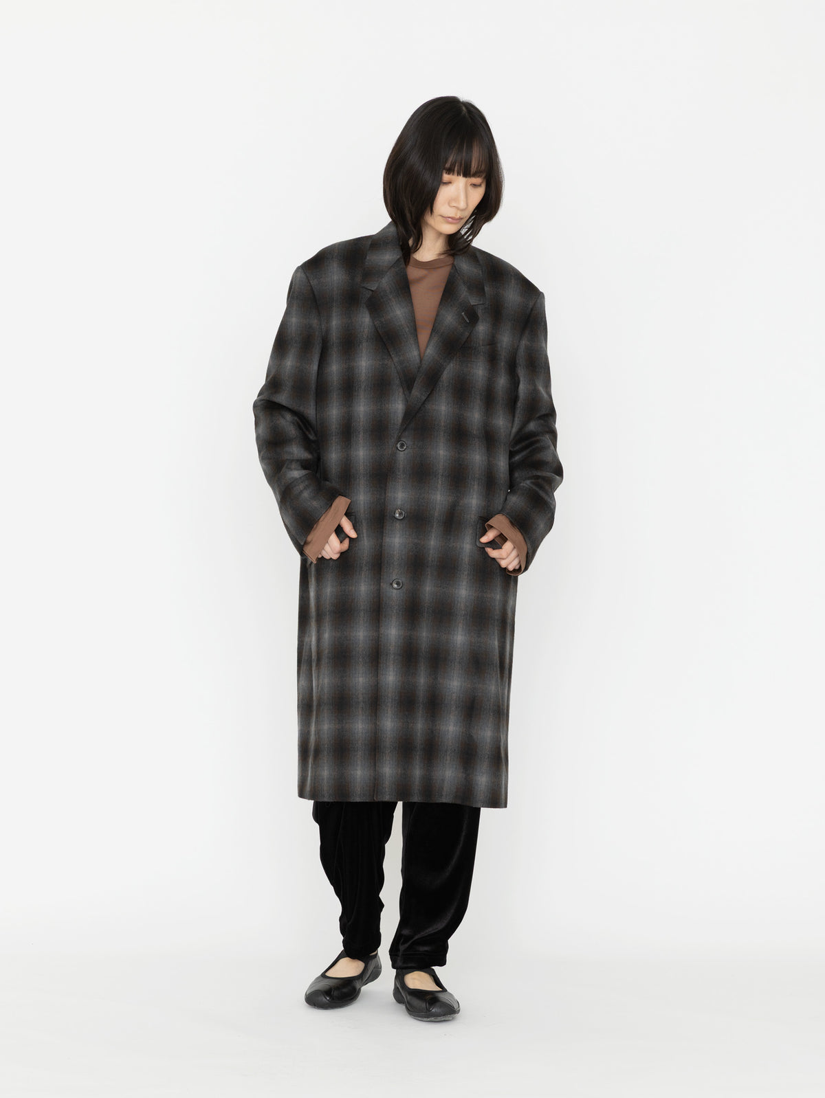 BOWTE | ITALIAN FABRIC OMBRE CHECK TAILORED COAT 262-07-0002