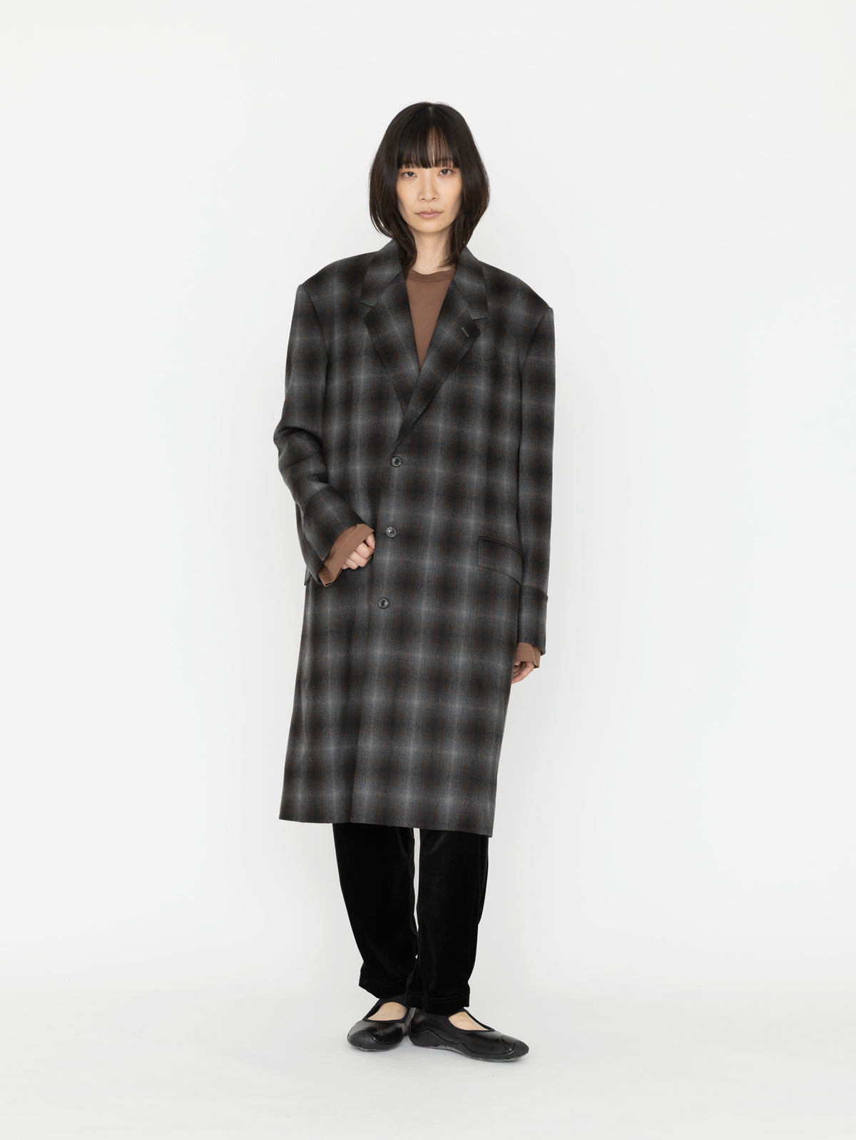 BOWTE | ITALIAN FABRIC OMBRE CHECK TAILORED COAT 262-07-0002