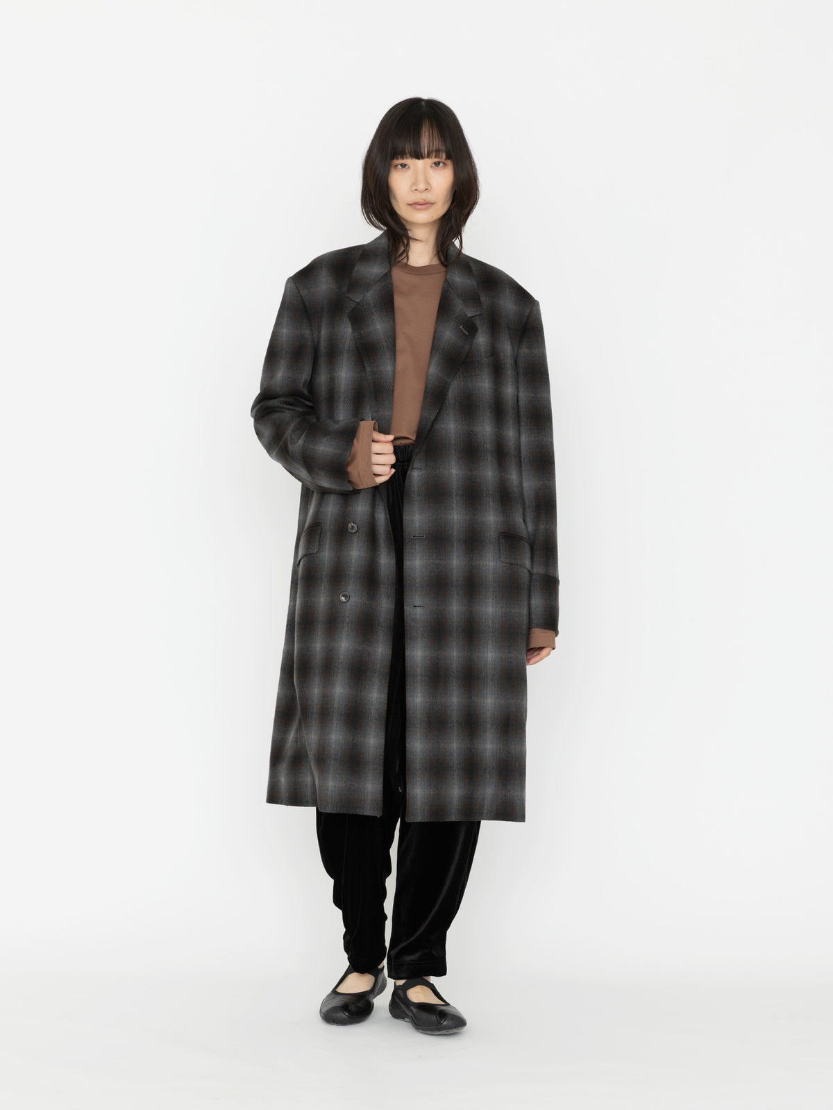 BOWTE | ITALIAN FABRIC OMBRE CHECK TAILORED COAT 262-07-0002