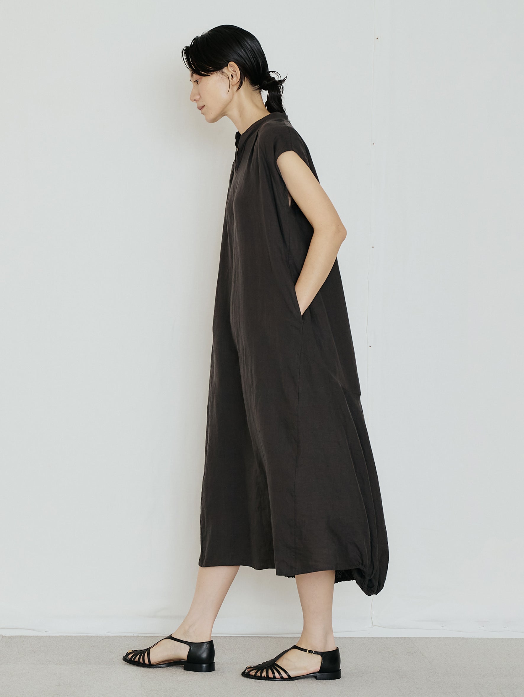 TICCA | リネンフレンチスリーブバルーンドレス TBFS-412