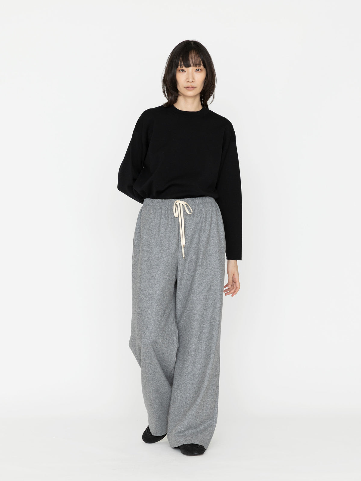 GGG | Super 160's Wool Flannel Jersey Drawstring Easy Pants 02-01-1982