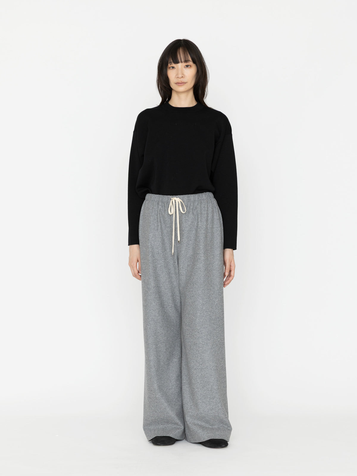 GGG | Super 160's Wool Flannel Jersey Drawstring Easy Pants 02-01-1982