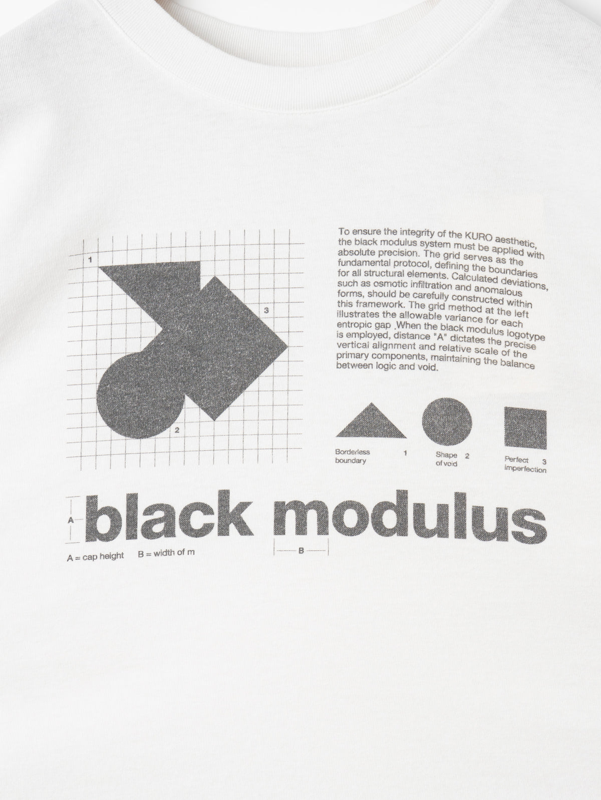 KURO | 17/- ROUND SHAPE DYED L/S TEE "Black Modulus" 964328