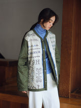 manipuri | <ミリタリージャケットUNISEX>リバーシブル クロスステッチバンダナ