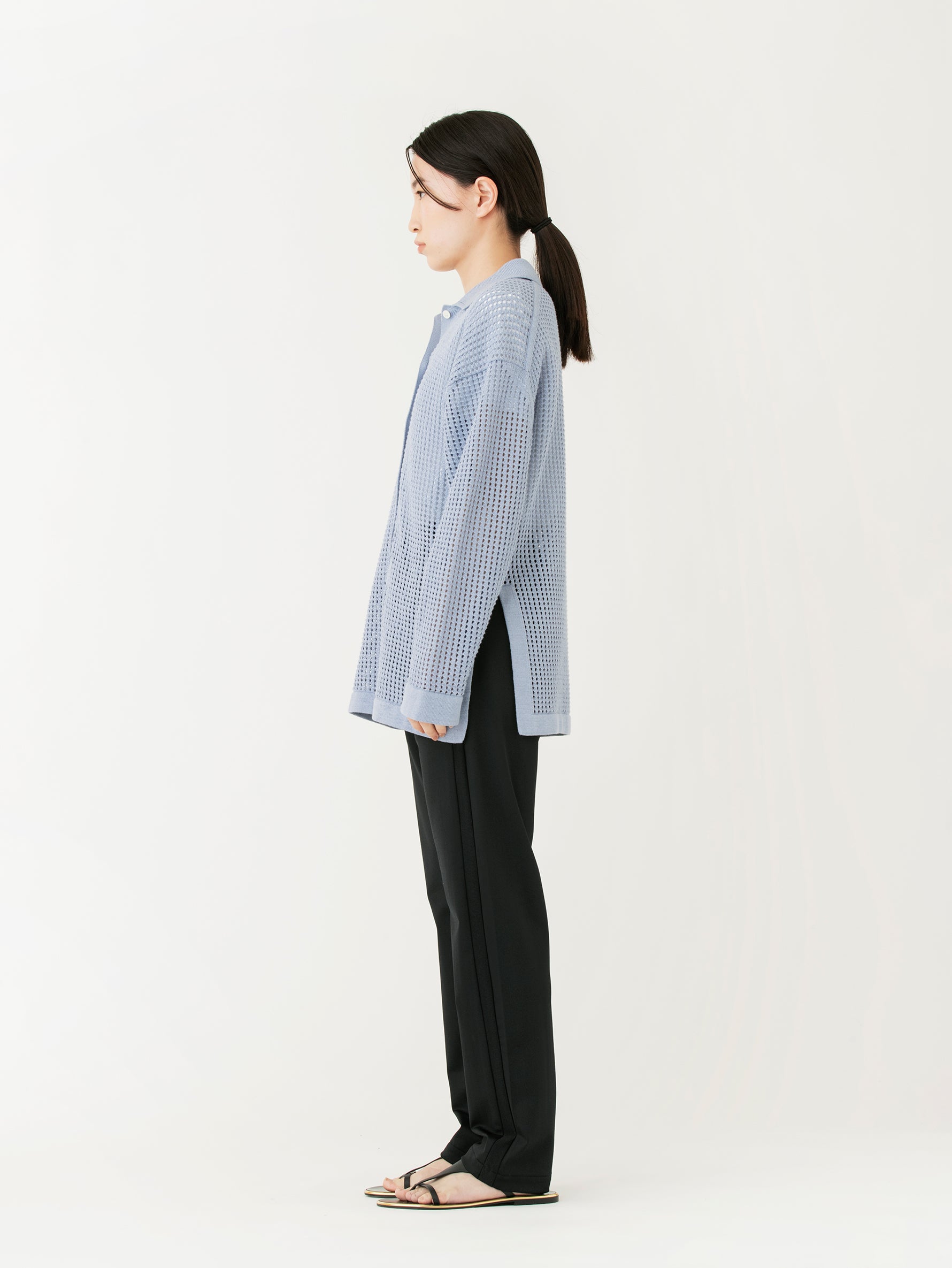 BATONER | SUMMER KNIT POLO COLLAR CARDIGAN BN-23SL-023