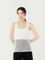 TanC TOKYO | メッシュレイヤーバッククロストップ