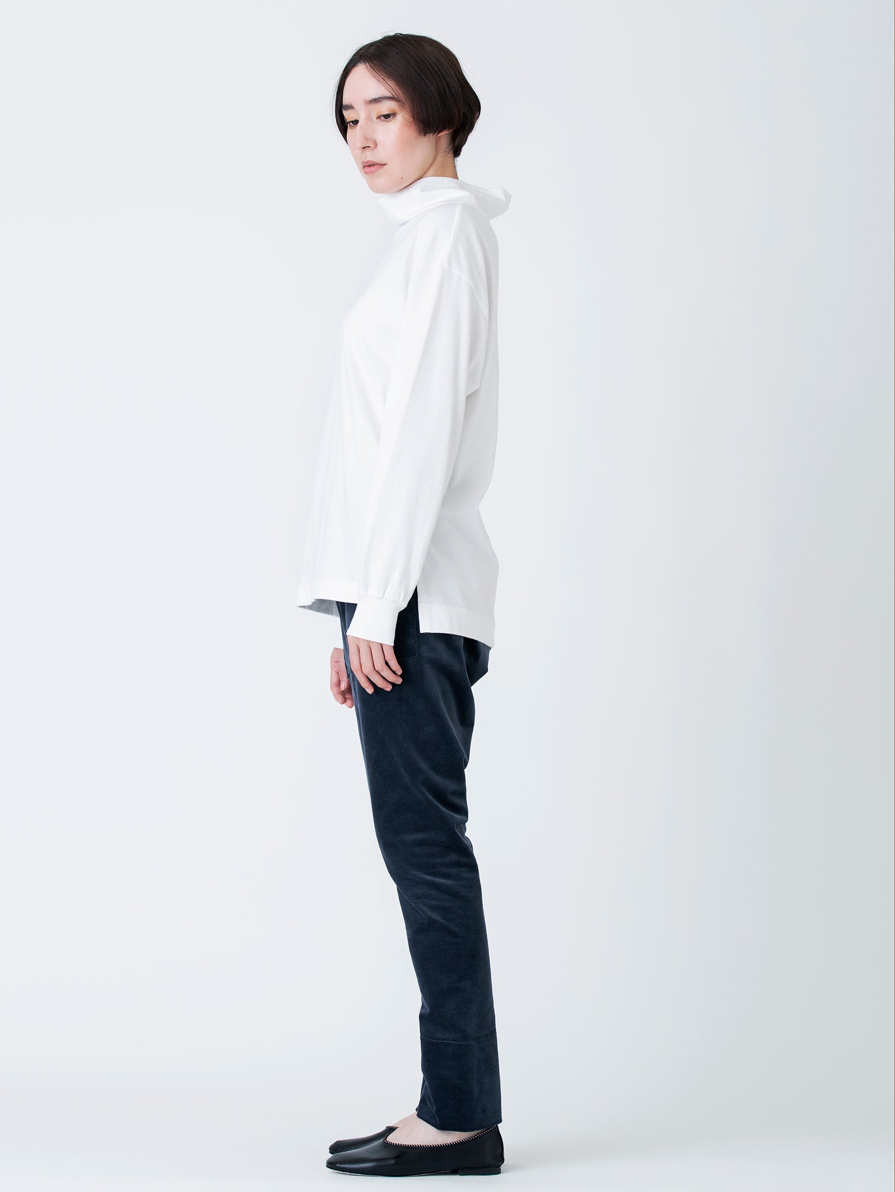 sana | 天竺ハイネックカットソー Long sleeve H/N Tee (Plane Jersey)