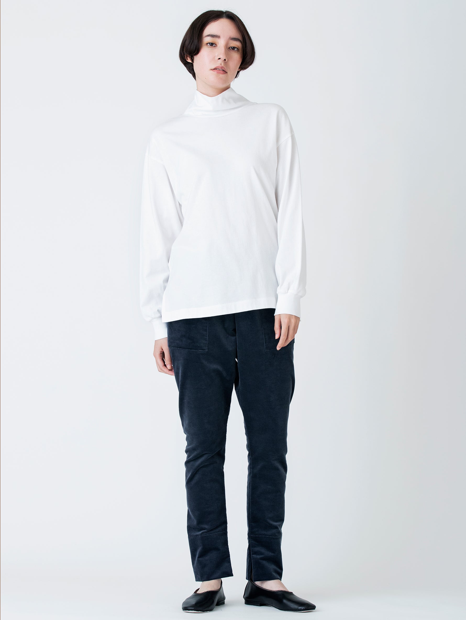 sana | 天竺ハイネックカットソー Long sleeve H/N Tee (Plane Jersey)