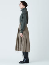 Lâchement Lachement ラシュモン ウールリネンガンクラブチェックプリーツスカート