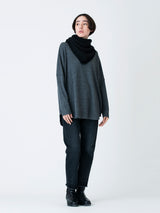 ASAUCE MELER アソースメレ ミドルゲージカシミヤシームレストライアングルニットスカーフ