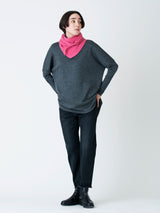 ASAUCE MELER | ミドルゲージカシミヤシームレストライアングルニットスカーフ