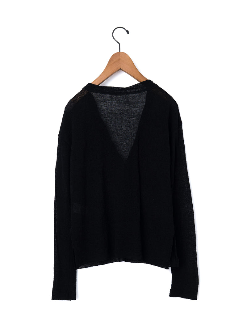 enrica | 細番手ウール Vネックカーディガン KNIT 268 – H+HELIOTROPE