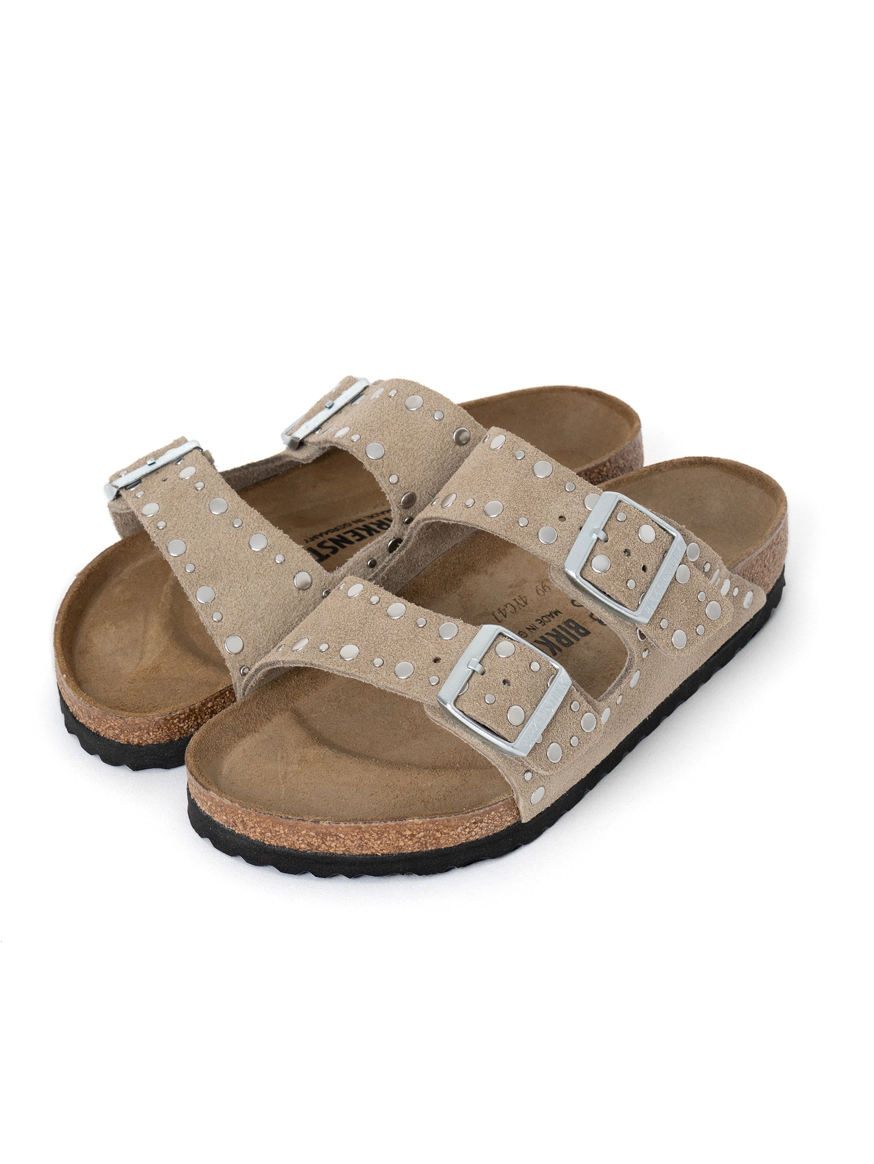 BIRKENSTOCK |  アリゾナリベットスエードレザーサンダル Arizona Rivet LEVE Taupe 1029361